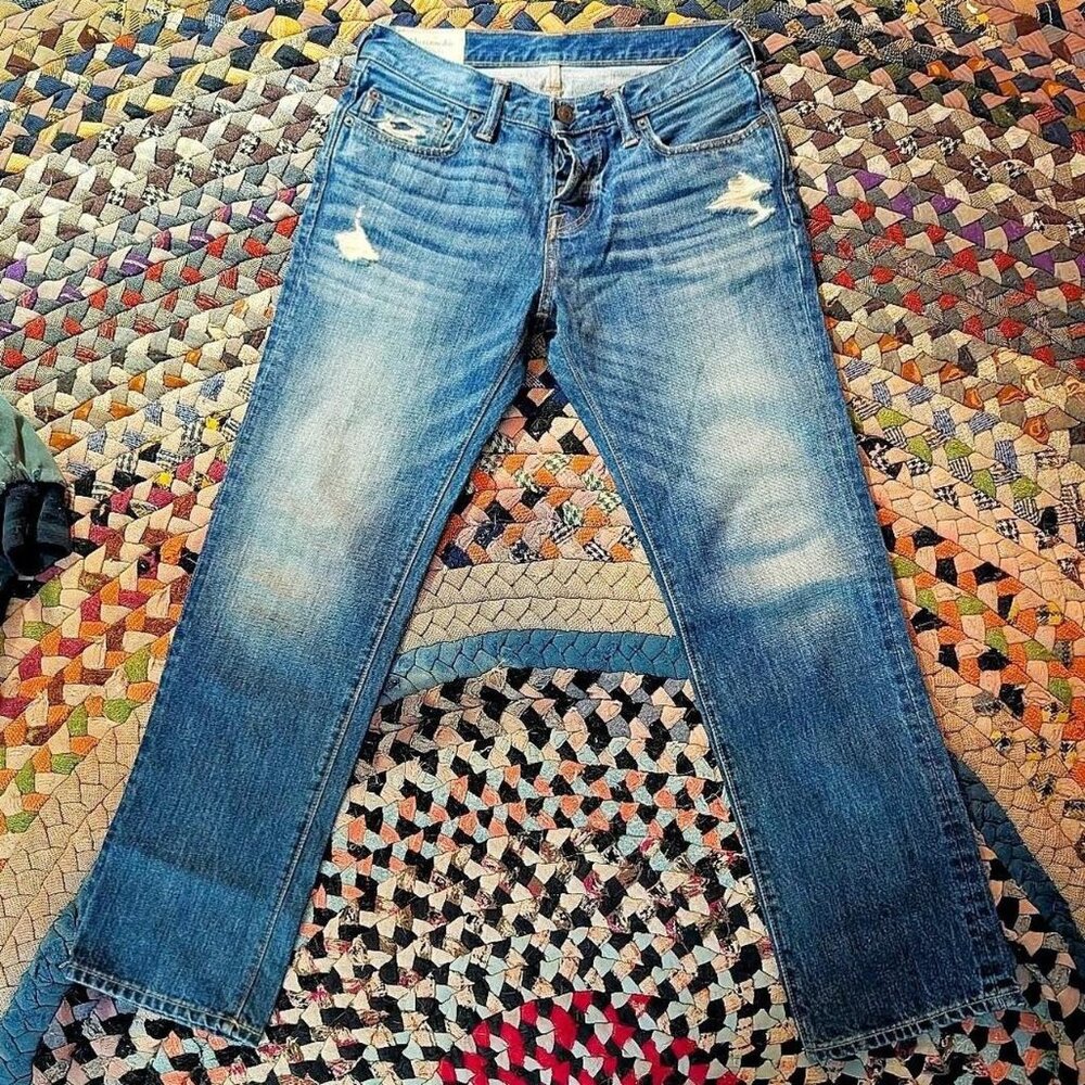 Abercrombie & Fitch blue denim jeans Size 30" #denim #distressed